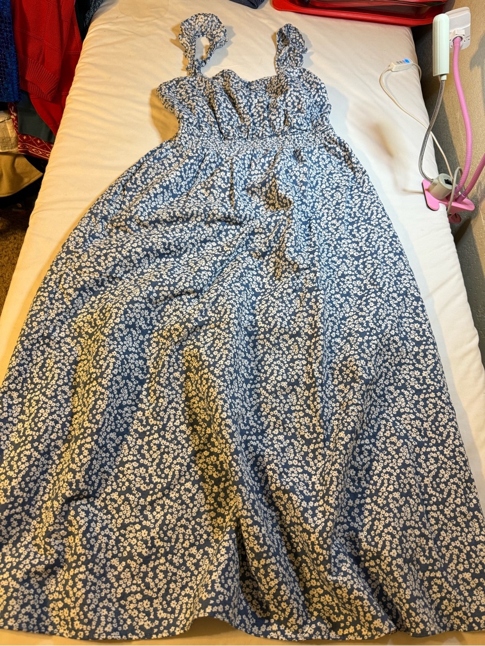 UpWest Blue and White Floral Maxi Dress